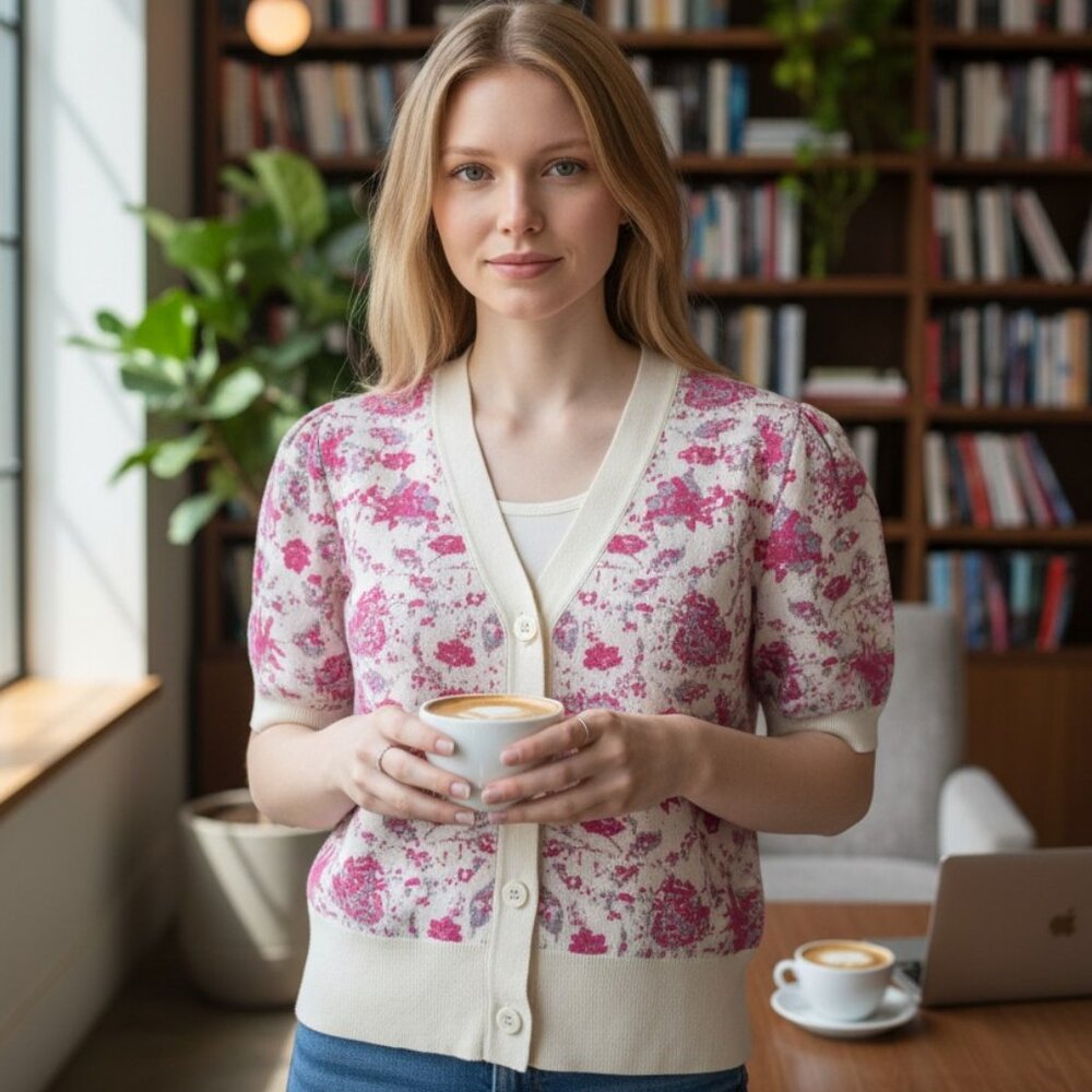 Anniewear Pink Floral Sweater